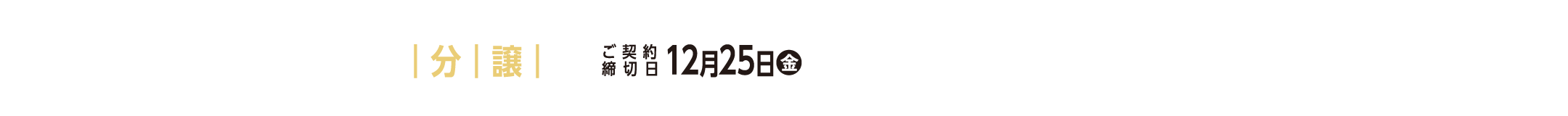 ファイナルチャンス 2 分譲 ご契約締切日 12月25日(金)