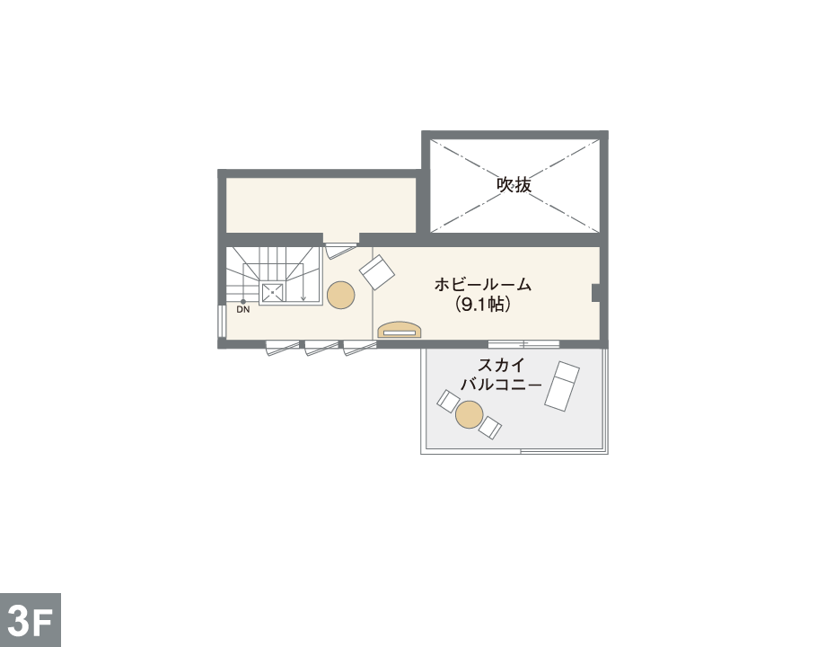 小田原パルフェ展示場 間取り図 3階