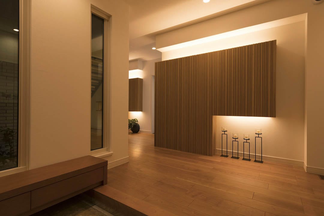 幕張デシオ展示場_夜間_1F玄関ホール