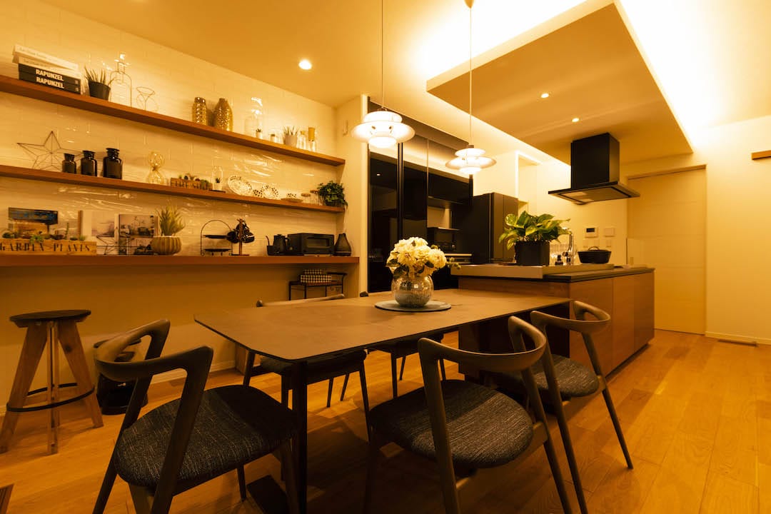 鶴ヶ島パルフェ展示場_夜間_1F和室
