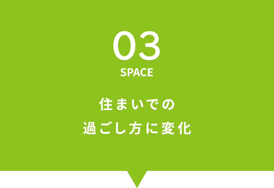 03 SPACE 住まいでの過ごし方に変化