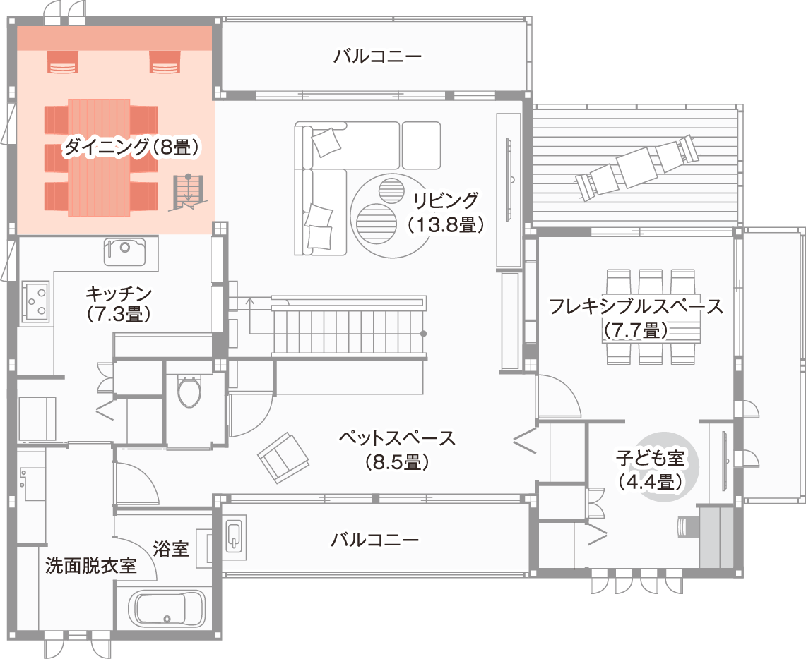 コーナー設置　図面