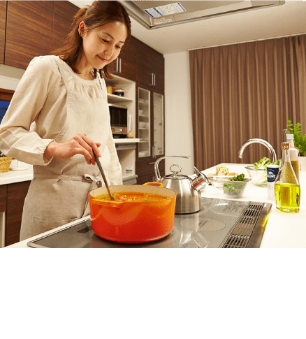 IHで暖かい食事が調理可能
