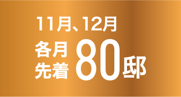 11月、12月 各月先着80邸