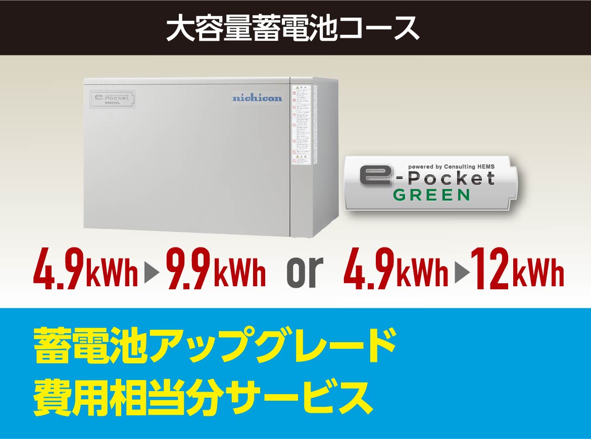 大容量蓄電池コース 蓄電池アップグレード費用相当分サービス