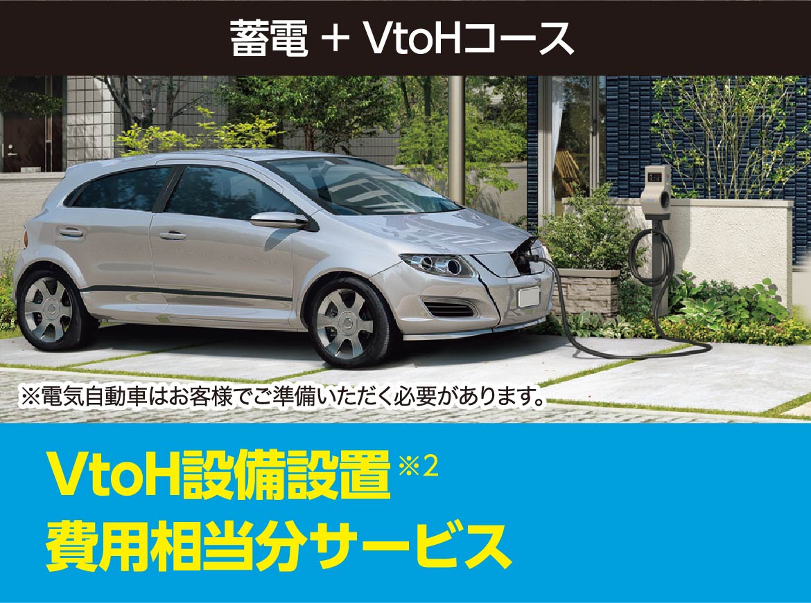 蓄電+VtoHコース VtoH設備設置※2費用相当分サービス