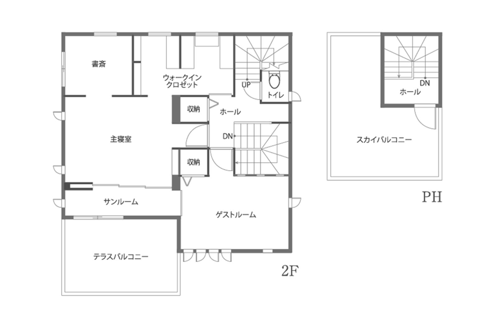 東京セキスイハイム建築実例_2階間取り・PH