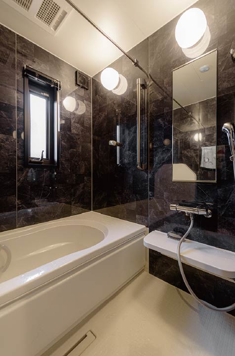 東京セキスイハイム建築実例_ゆとりあるスペースを確保した浴室