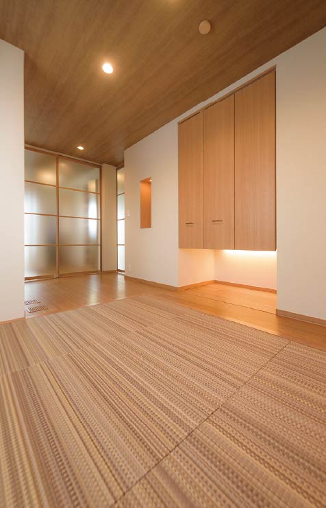 東京セキスイハイム建築実例_セキスイ畳「MIGUSA」が敷かれた主寝室