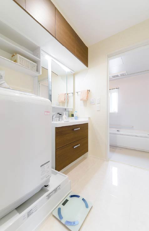 東京セキスイハイム建築実例_子世帯収納力が高く使い勝手のよい洗面脱衣室