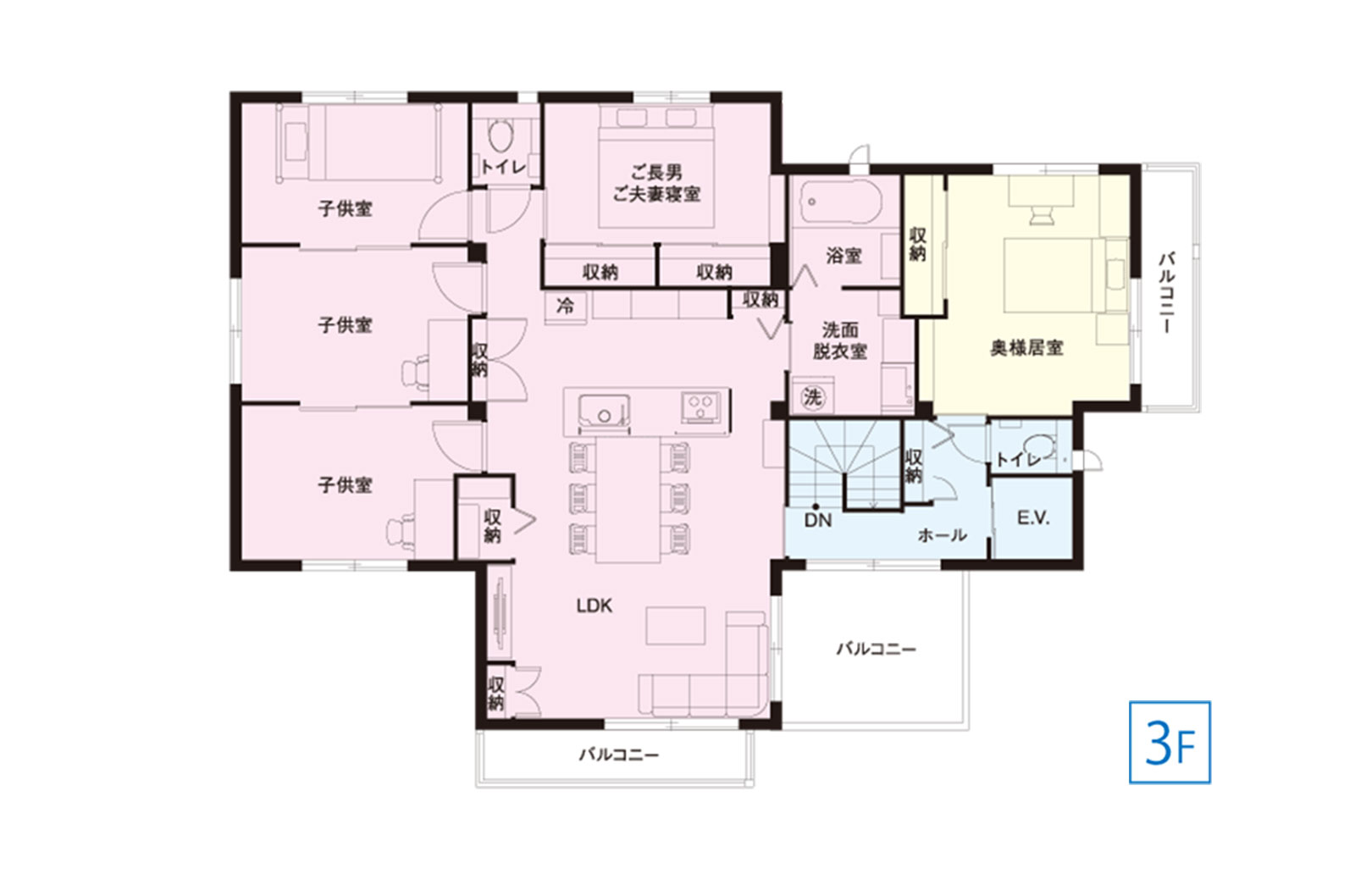 東京セキスイハイム建築事例_３階間取り