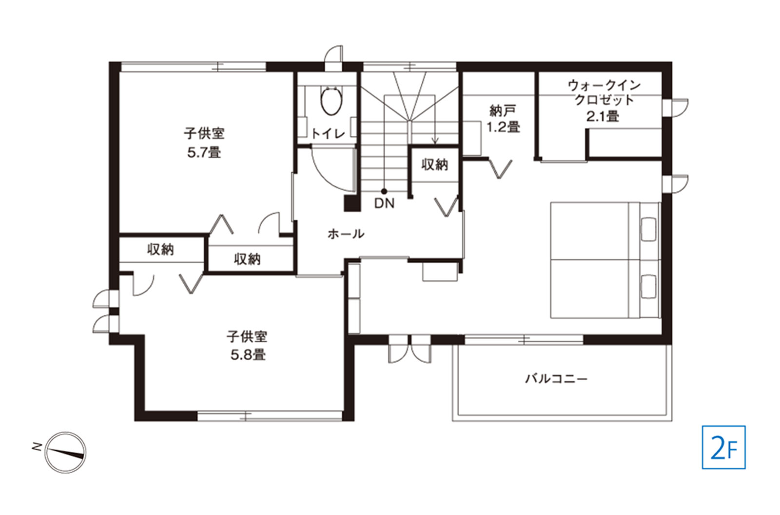 東京セキスイハイム建築事例_2階間取り