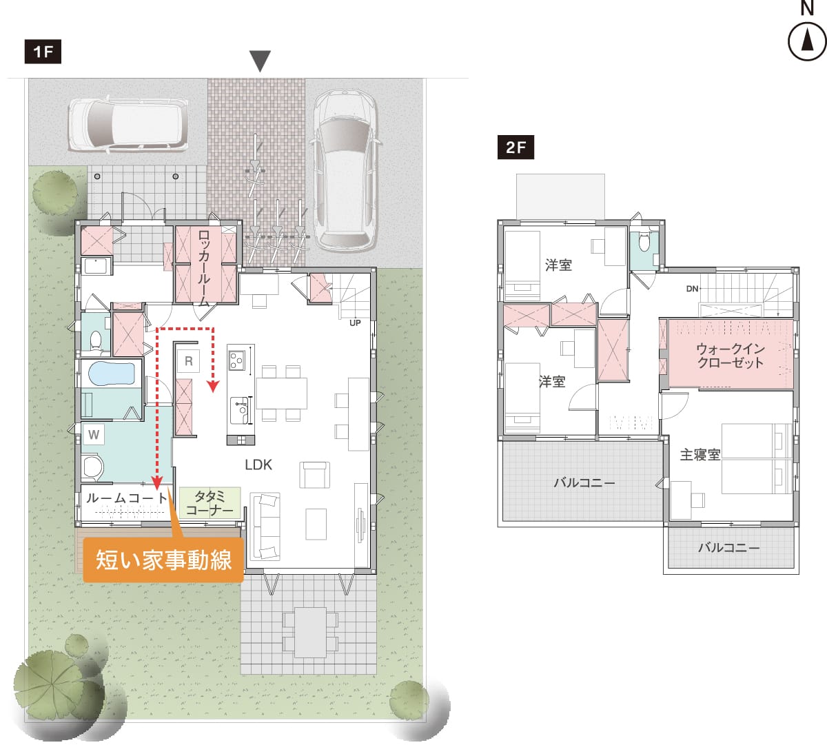 仕事も家事も育児も楽しむ2階建てプラン