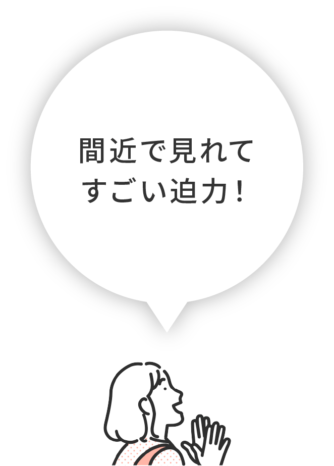 間近で見れてすごい迫力！