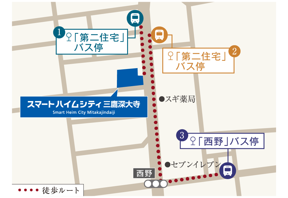 バス停のマップ