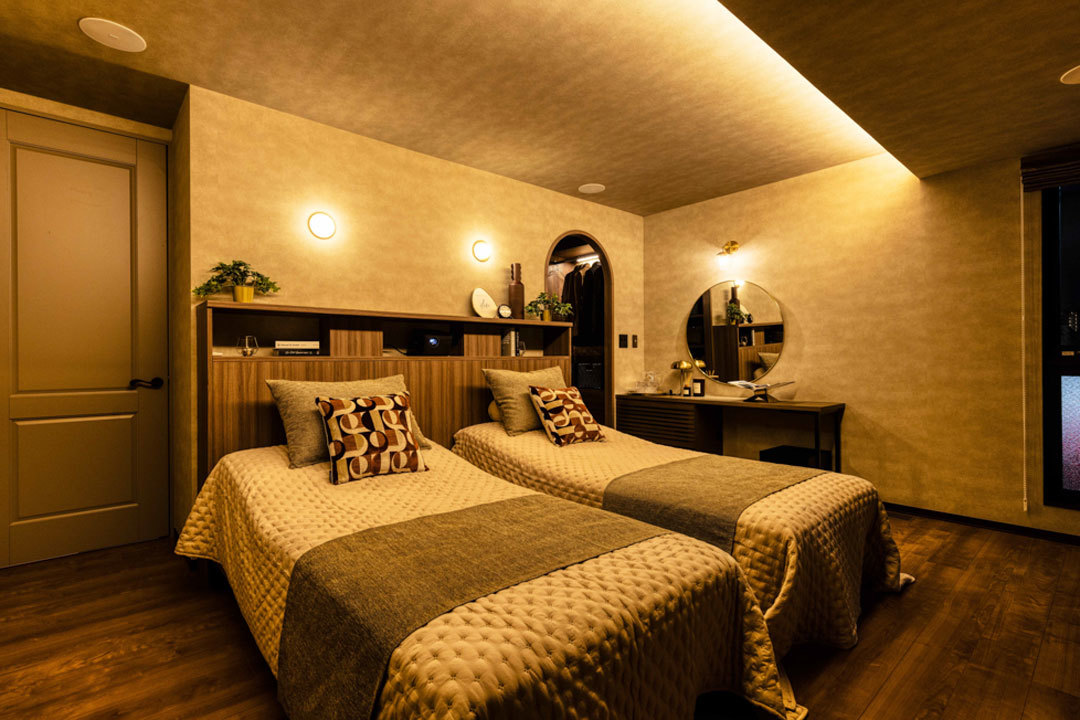 環八蒲田デシオ展示場_間接照明でお休み前のひと時をくつろぎ時間へ